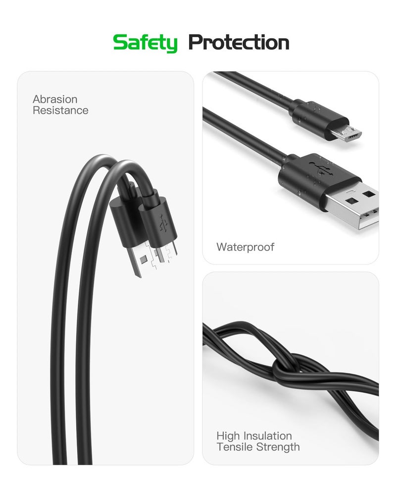 Superer Micro USB Charger Cable Fit for PS4, PlayStation 4, PS4 Slim, PS4 Pro, DualShock 4, Xbox One S X, Elite Series 1 Wireless Controller, Fit for Android Phones - Image 5